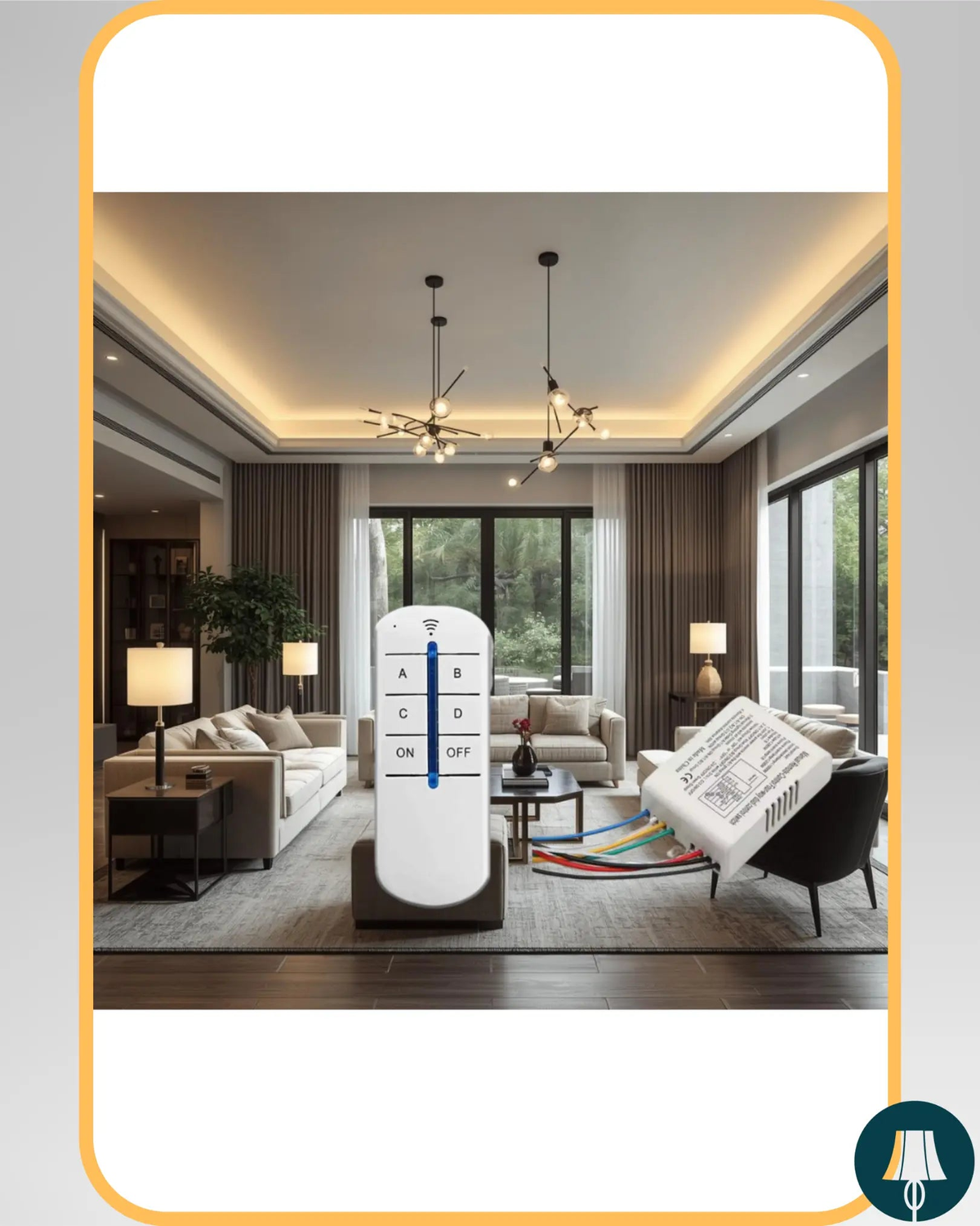 Commutateur de Commande à Distance Sans Fil RF433 (4 Voies) - "LIGHT HUB"