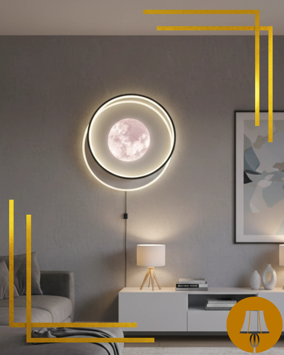 Plafonnier Applique Murale MOON ARC - "LIGHT HUB"