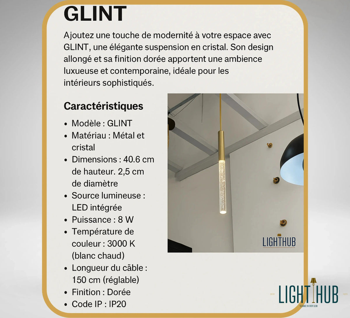 Suspension GLINT - "LIGHT HUB"