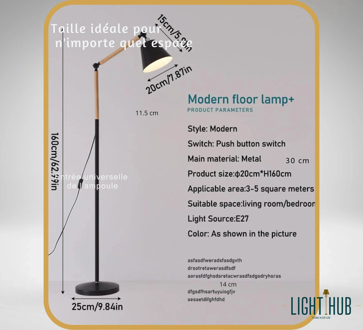 Lampadaire SIENNA - "LIGHT HUB"